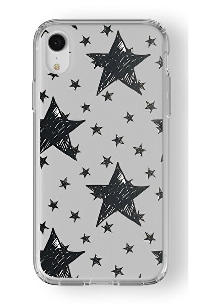 Multitronic حافظة شفافة مطبوعة بتصميم نجمة متوافقة مع هاتف iPhone XR