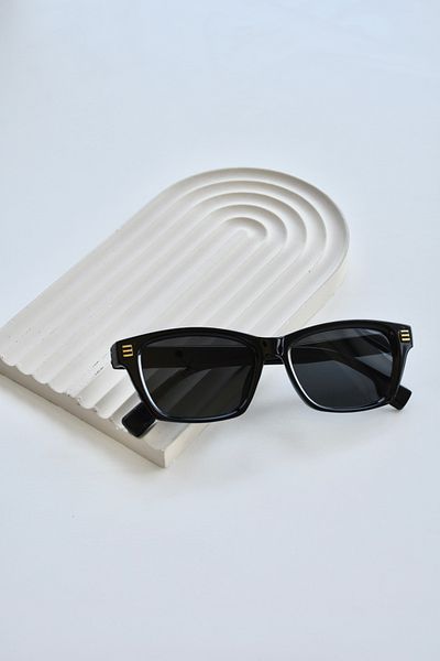 LOOKUP NEW Unisex Women's and Men's Uv400 Protected Black Gold Square Rectangular Bone Sunglasses