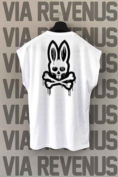 Vordevia Beli sport T-shirt - Bad Bunny leđa Štampano, bez rukava