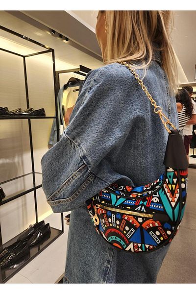 Mercan Stores Women's Multicolored Chain Strap Hand and Shoulder Bag