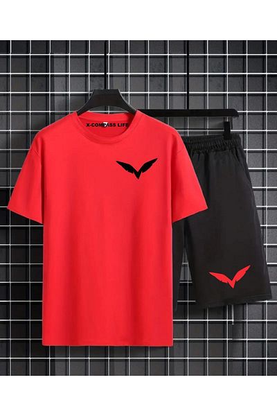 HOFFNUNG Full Short T-Shirt Shorts Wing Printed Set