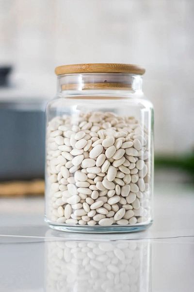 TAMU 12-Piece Bamboo Lid Vacuum Medium Size Glass Jar Storage Container 800ml