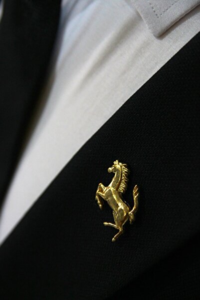 Le Voux Gold Renk At Figürlü Ceket Yaka Iğnesi Broş Rozet