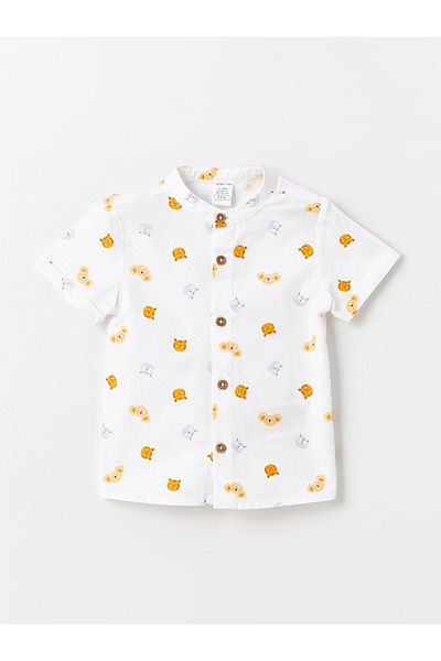 LC Waikiki Prevailing Collar Printed Shirt and Shorts for Baby Boy - Set of 2