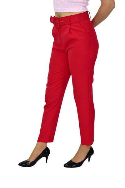 Woow Women's Ankle Pants - Belted, BGL-ST03690