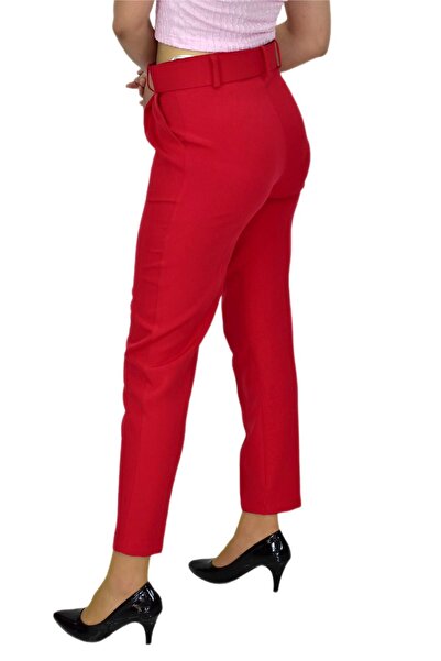 Woow Women's Ankle Pants - Belted, BGL-ST03690