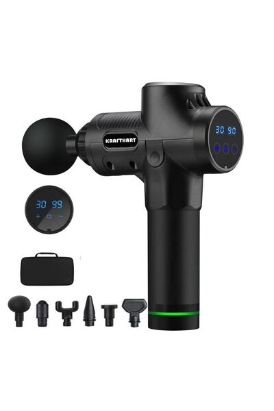 KRAFT HART Masaj Aleti Şarjlı Masaj Tabancası Sporcu Masaj 6 Başlıklı Şarjlı Vurmalı