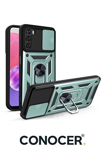 CONOCER Samsung Galaxy S22 Uyumlu Kılıf Kamera Korumalı Sürgülü Yüzüklü Armor...