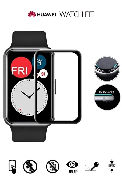 CONOCER Huawei Watch Fit 3D Kavisli Tam Kaplama Tam Uyumlu Nano Ekran Koruyuc...