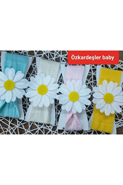 ÖZKARDEŞLER BABY Bandane pentru bebeluși din 4 piese - Design cu margarete