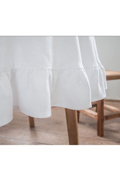 EVYA Fata de masa rotunda 100% bumbac brut 160 cm Fata de masa camera de zi bucatarie vintage