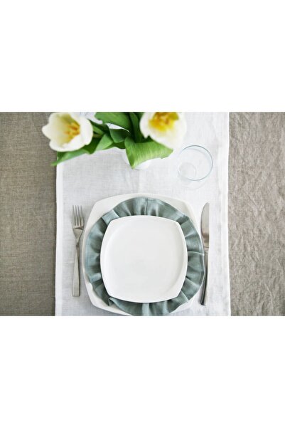 EVYA 100% Cotton Raw Linen Frilly Edges Vintage Runner 40x140 cm