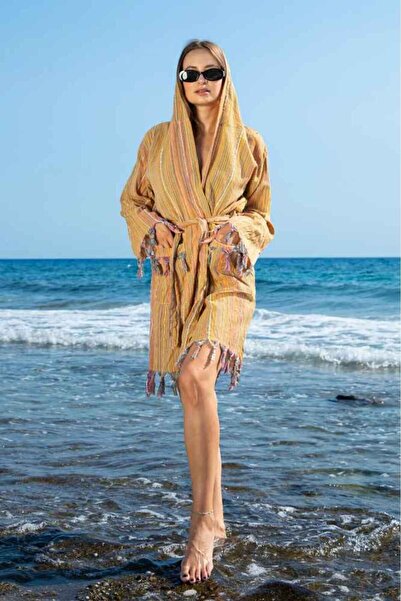 My-o Αυθεντικό μπουρνούζι Peshtemal με κουκούλα Pompom