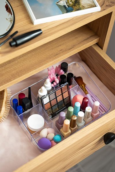 Hayveys Sertar cu 8 compartimente și organizator pentru cosmetice pentru machiaj în dulap