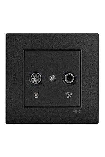 VİKO Viko Artline Novella Siyah TV-SAT İkili Uydu Prizi Sonlu ÇERÇEVELİ