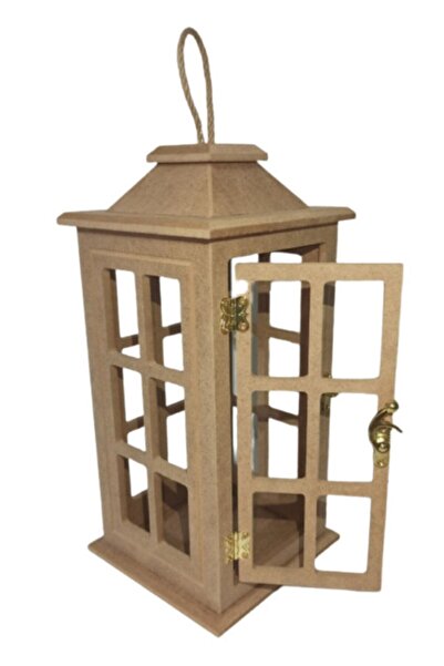 Hobi Dünya Ahşap Boyanabilir Ham Mdf Mini Fener-lambalık Düz Model No:3