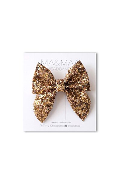 MA&MAA Dark Gold Diamond Simli Fiyonk Saç Tokası