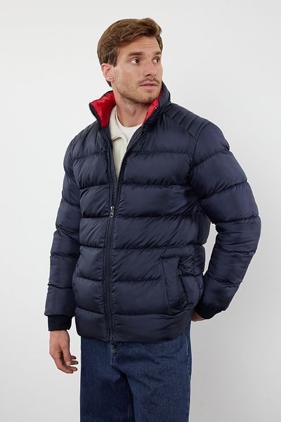 Trendyol Collection Pánská tmavě modrá bunda Regular Fit Puffer - zimní TMNAW25MO00002