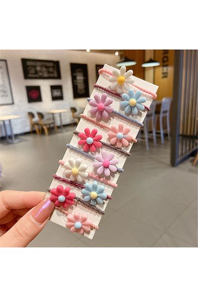 So Much Accesories So-much Children's 10-Piece Floral Rubber Buckle Set-2