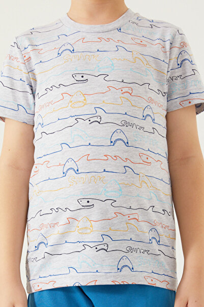 ROLY POLY Rolypoly Shark Pattern Gray Boy Bermuda Suit