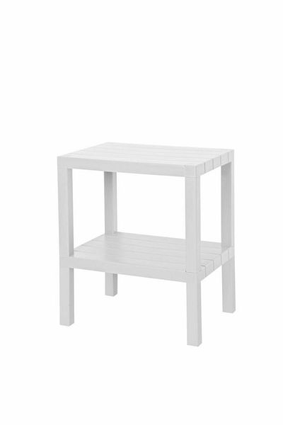 Ecolux 2-tier Plain Plastic Ombeg - Flower Pot Bookshelf and Bathroom Organizer White
