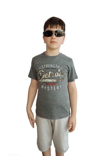 Bluence Gray Boy's Cotton T-shirt