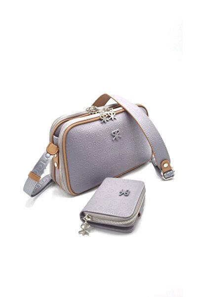 Polo Of Colors Polo Kadın Gri Çanta Cüzdan Kombini