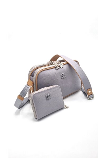 Polo Of Colors Polo Kadın Gri Çanta Cüzdan Kombini