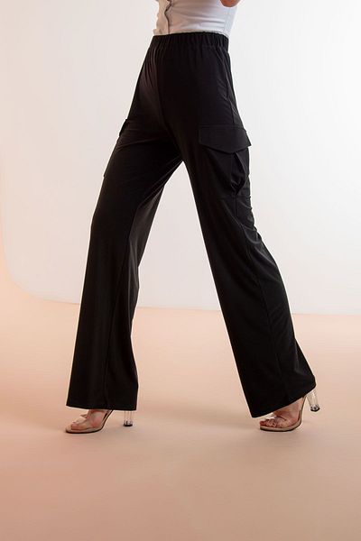 Laranor Cargo Pants with Wide Legs and Elastic Waist