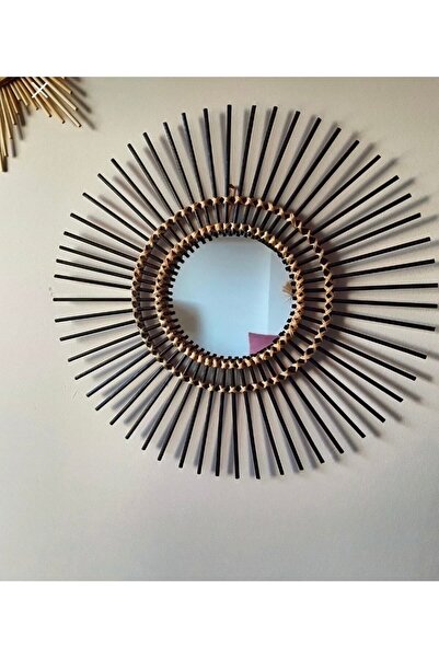 Boncukafası Bambu Siyah Ayna 60 Cm