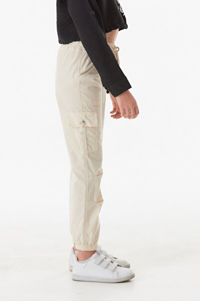 Fulla Moda Beli Lastikli Kargo Cepli Unisex Pantolon