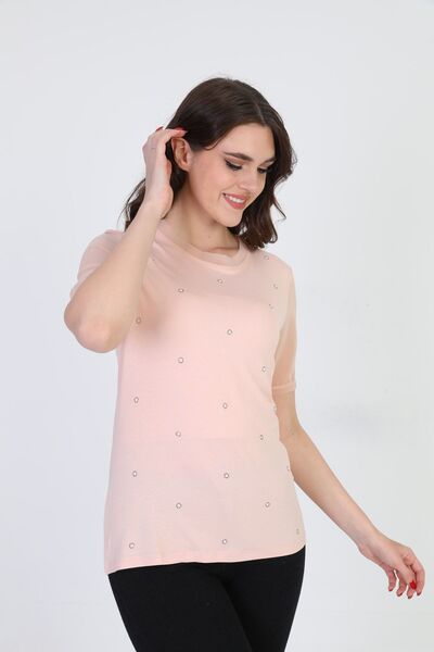 ELLA CAMELIA Ženska bluza Sa kamenim detaljima 19e056 puder
