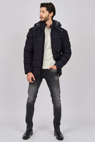 By Serco Men's Pocket Detailed Hooded Coat 0622620 Navy Blue