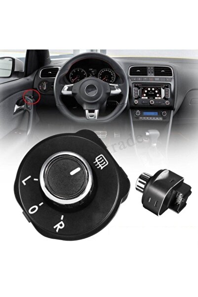 MCAR Volkswagen Polo Ayna Ayar Düğmesi Krom 2011--2016 Uyumlu
