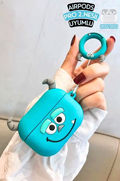 EWEC Pro 2. Nesil Uyumlu Monsters Inc James P. Sullivan Figürlü Koruyucu ve Darbe Emici Kulaklık Kılıfı