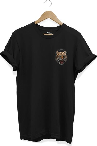 The Baski Crna unisex majica sa tigrovim printom Štampano Cool kratki rukav T...