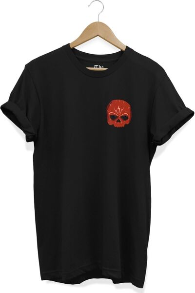 The Baski Crvena lubanja Štampano crna unisex majica kratkih rukava T-shirt