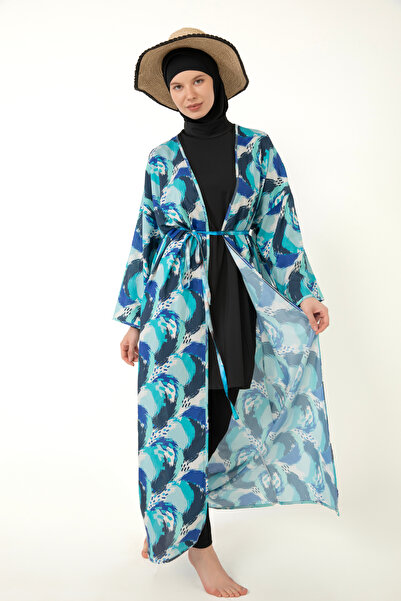 medipek Hijab Swimsuit - Pareo Kimono Kaftan με μοτίβο