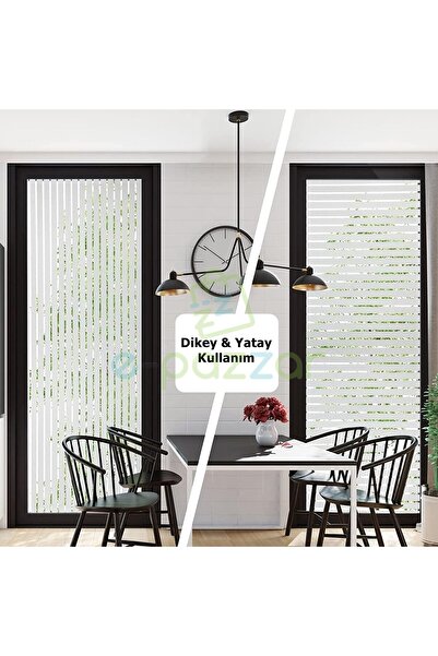 Genel Markalar 3 Metre X 60 Cm Uv Koruyucu Transparan 3D Buzlu Zebra Çizgili Cam Pencere Banyo Folyosu Statik Stick