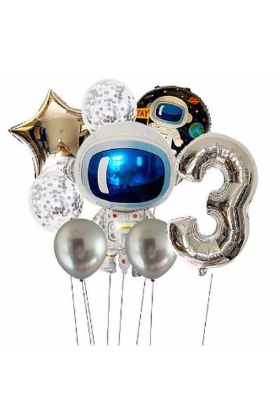 Parti Station Space Galaxy Astronaut Cosmic 3 Year Old Balloon Set Space Astronaut Concept Birthday Set