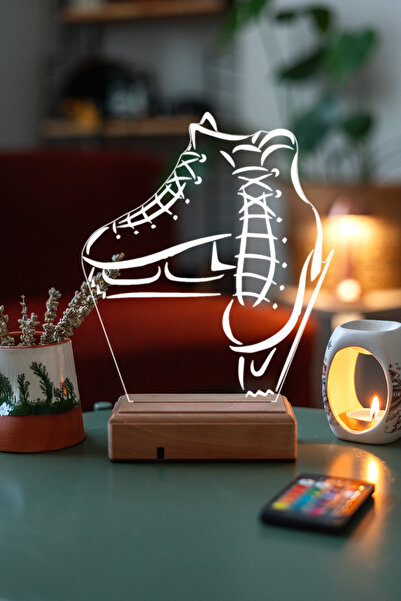 Modiwa Design Kişiye Özel 3D Buz Pateni Masaüstü Led Lamba