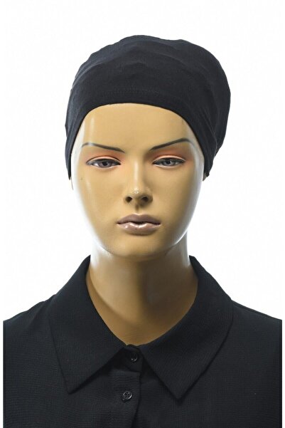 Aydın Bone Women's Black Ready-Made Bonnet Scarf