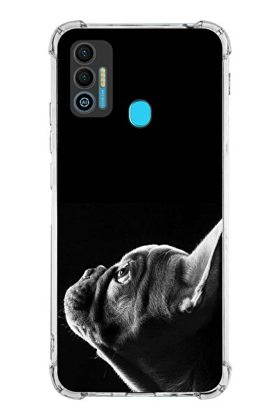 PrintiFy Tecno Spark 7t Compatible Dog 1 Printed Transparent Anti-Shock Case with Corner Protection