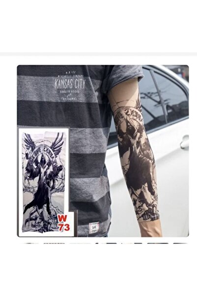 HelloBeautiful Giyilebilir Kol Çorabı Giyilir Kol Dövme Kartal Model Streç Kumaş