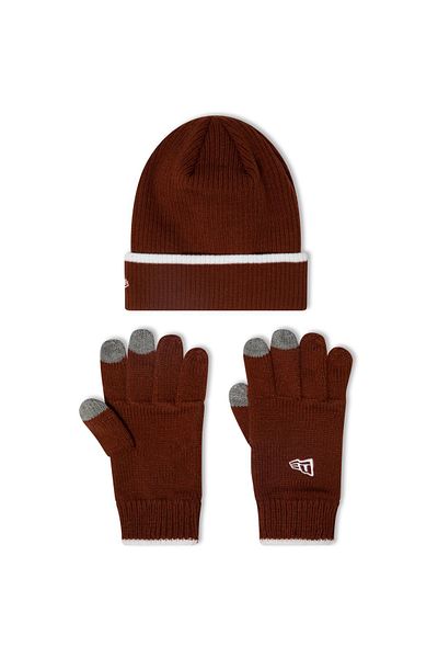 NEW ERA Комплект ръкавици и барета E-touch в червено 13745810