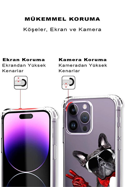 PrintiFy Tecno Spark 7t Compatible Dog 2 Printed Transparent Anti-Shock Case with Corner Protection