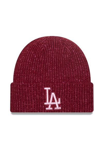 NEW ERA LA Dodgers Marl Wide Cuff Claret Red Beret 60427217