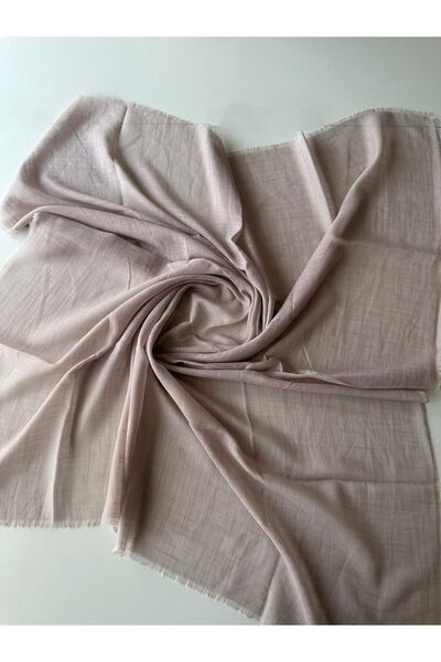 Merve Nayir وشاح قطني مموج باللون البيج، وشاح مسطح مموج، وشاح قطني مموج باللو...