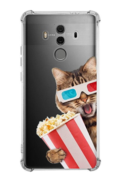 PrintiFy Huawei Mate 10 Pro Compatible Cat 1 Printed Transparent Anti-Shock C...