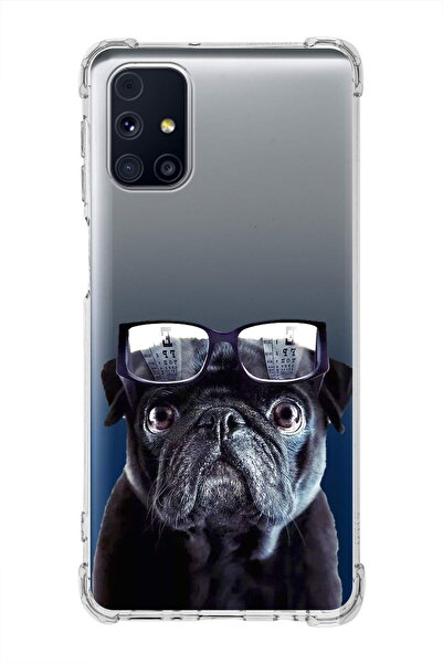 PrintiFy Samsung Galaxy M31S Compatible Dog 3 Printed Transparent Anti-Shock ...